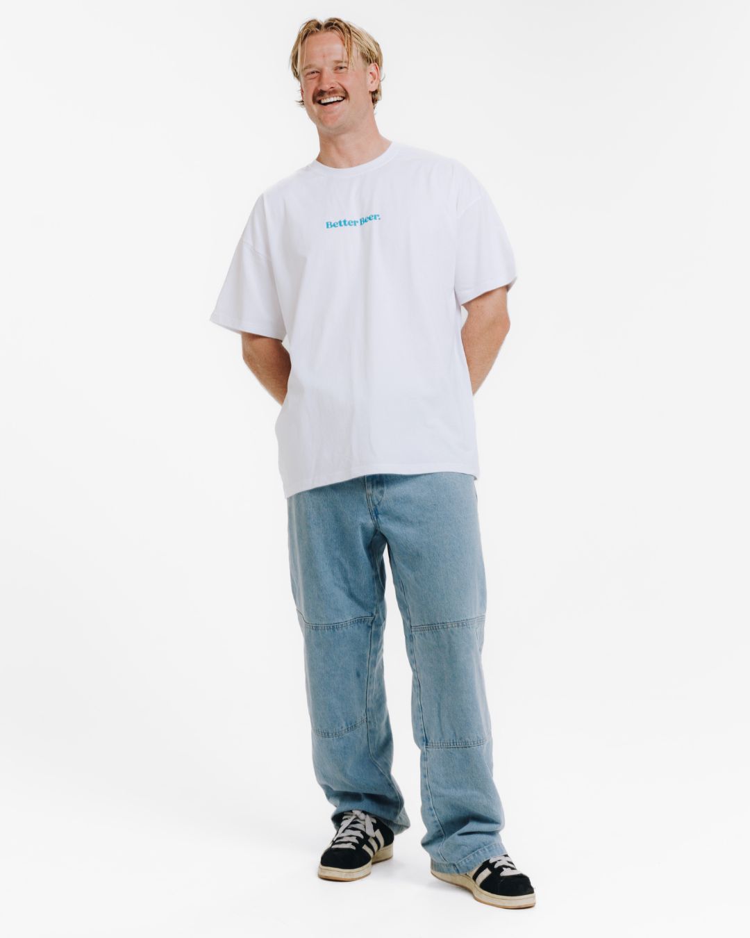 All Day Tee - White/Blue