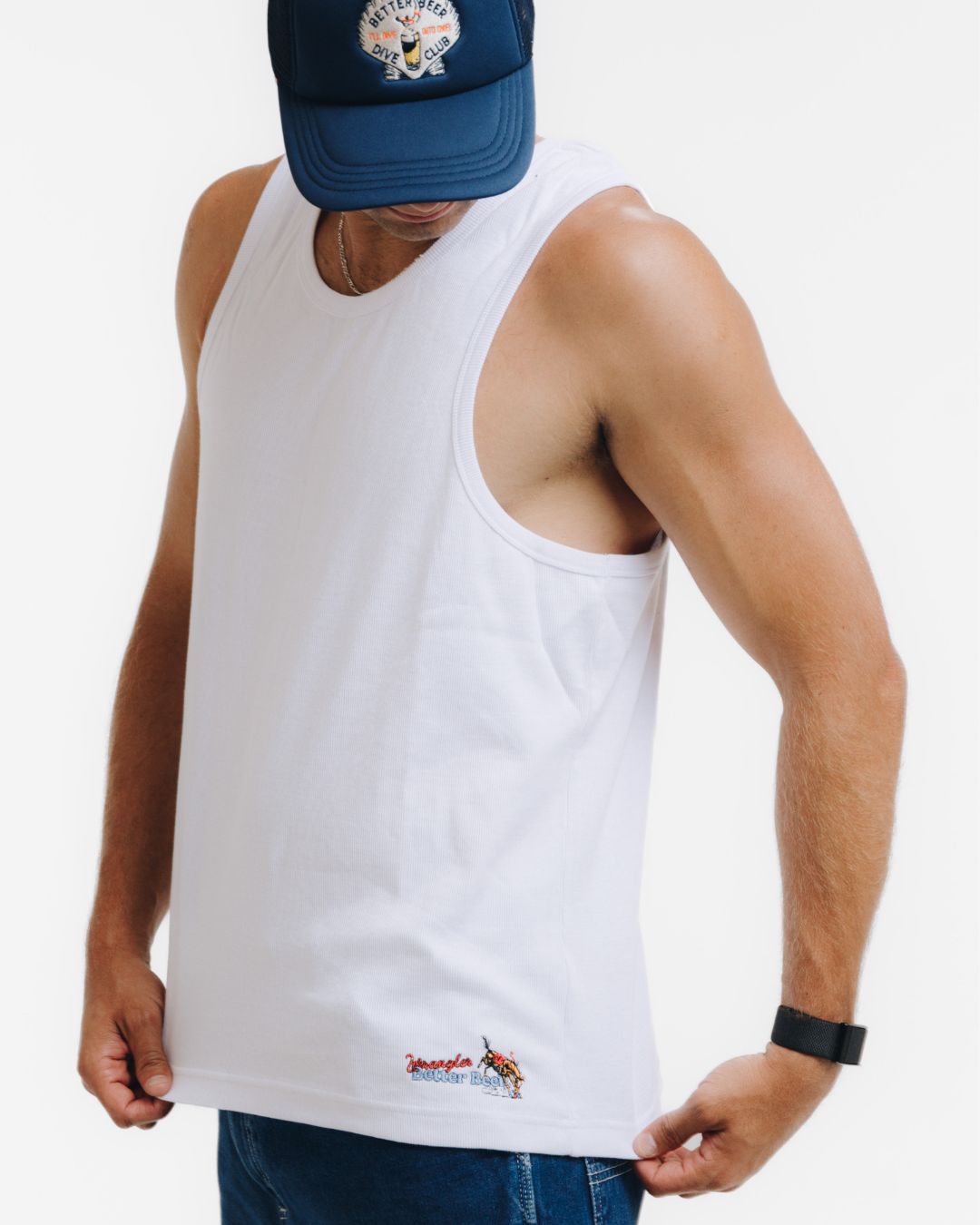 Saddled Rib Tank - White